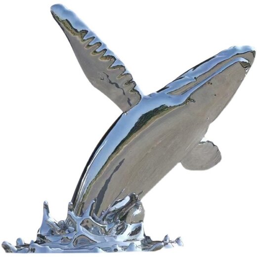 不銹鋼鏡面鯨魚雕塑批發